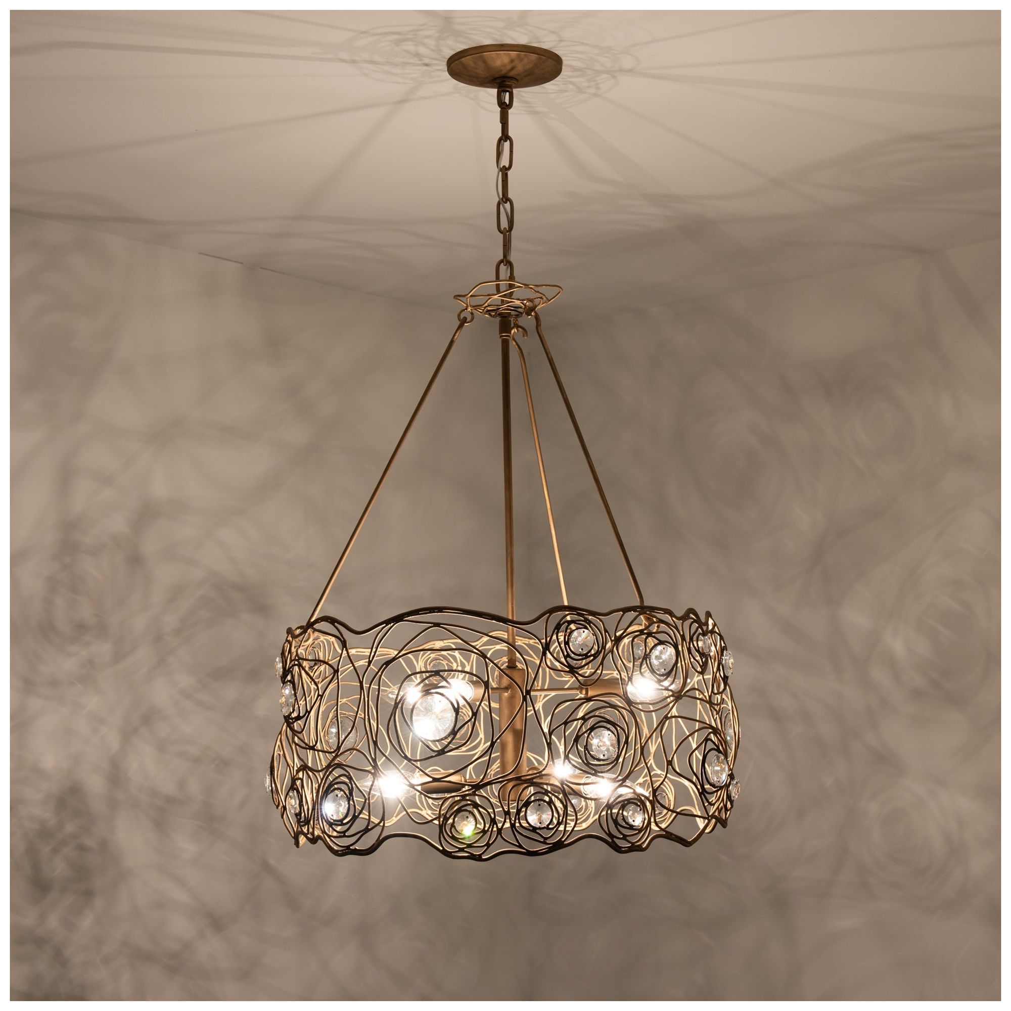 Ethereal Rose 6-Lt Chandelier - Havana Gold Ombre