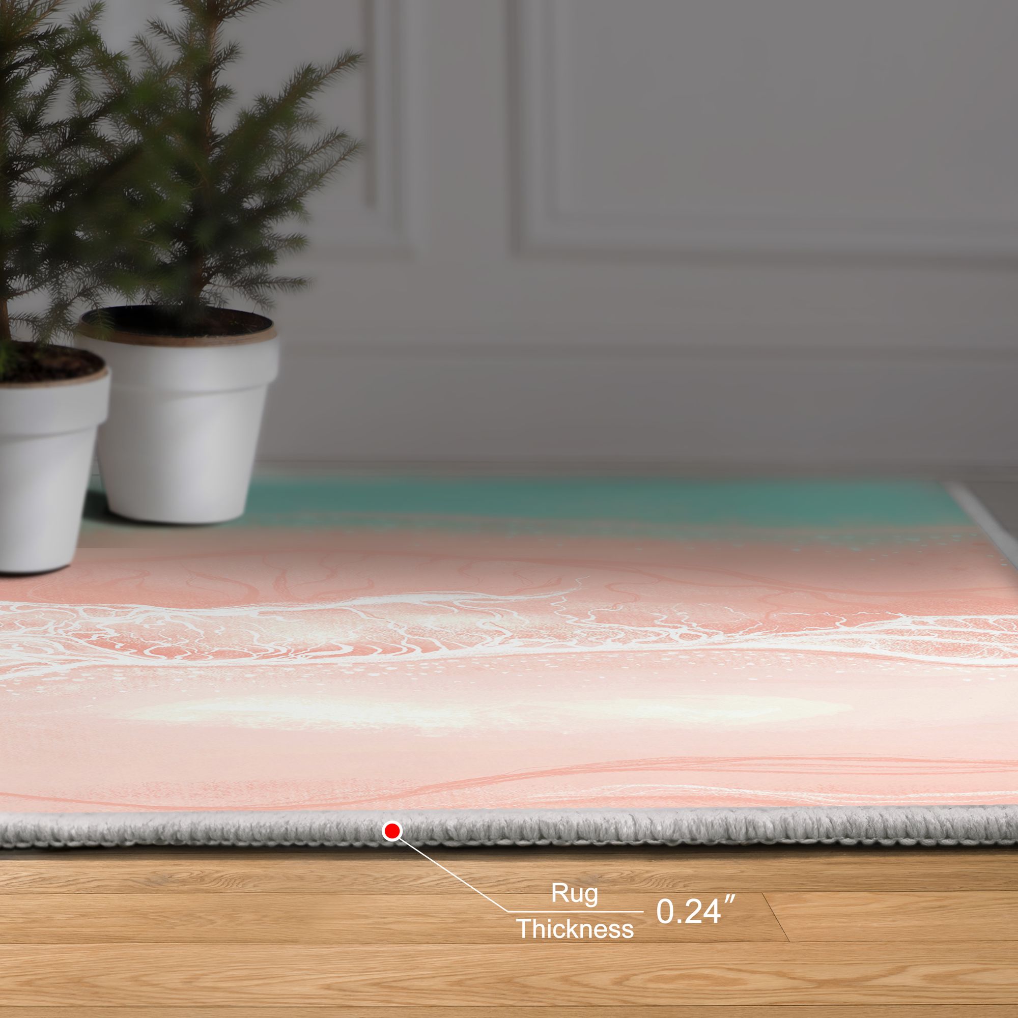 Image 6 Ethereal Shore Washable Art Area Rug size 8'x10' more views