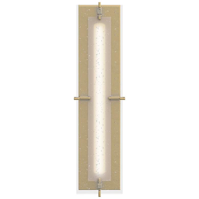 Image 1 Ethos Large LED Sconce - Modern Brass - Seeded Clear Glass