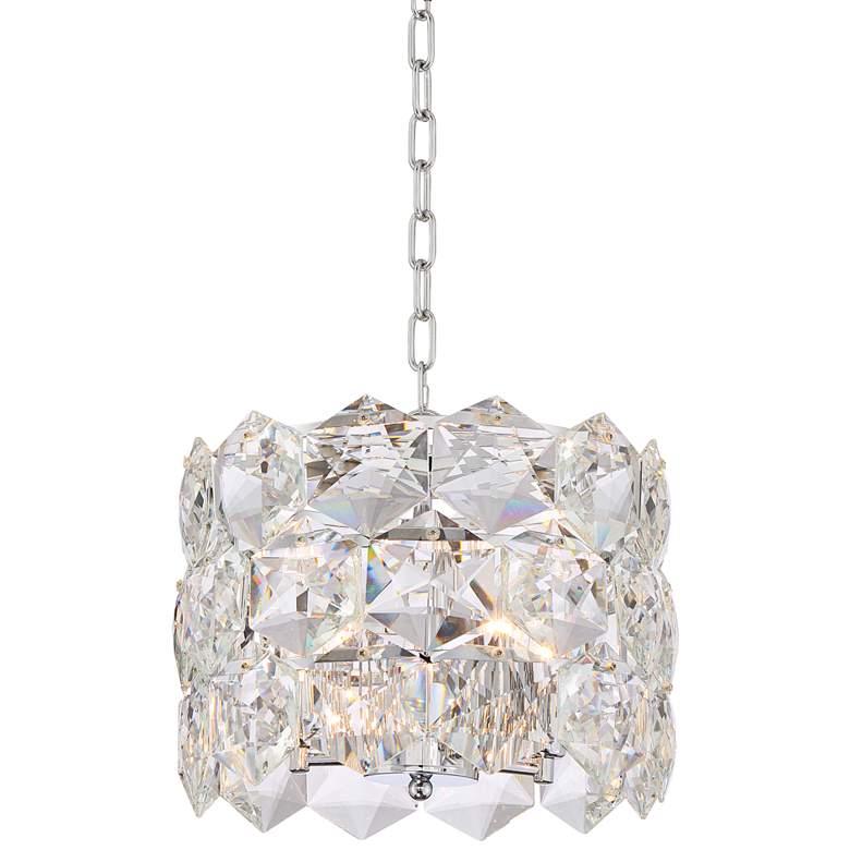 Image 2 Etienne 13 1/2 inch Wide Chrome and Crystal Pendant Light