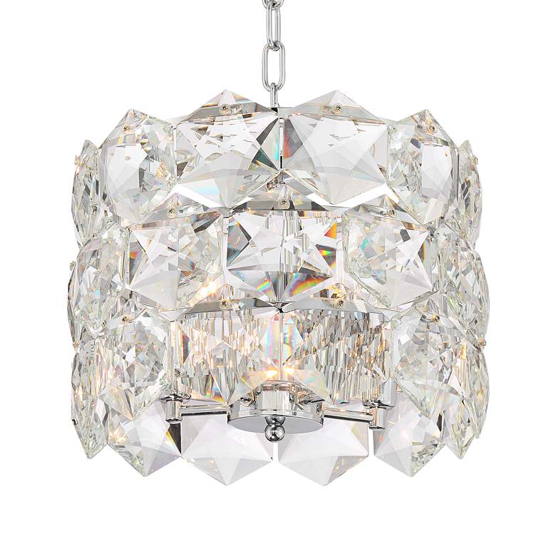 Image 3 Etienne 13 1/2 inch Wide Chrome and Crystal Pendant Light more views
