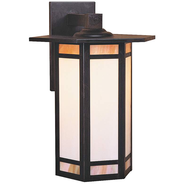 Image 1 Etolle 14 3/4" High Combo-Glass Bronze Outdoor Wall Light
