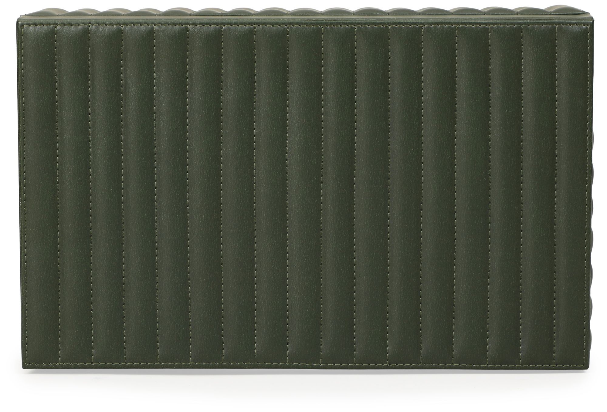 Image 7 Eton Green Ribbed Vegan Leather Designer Storage Box more views