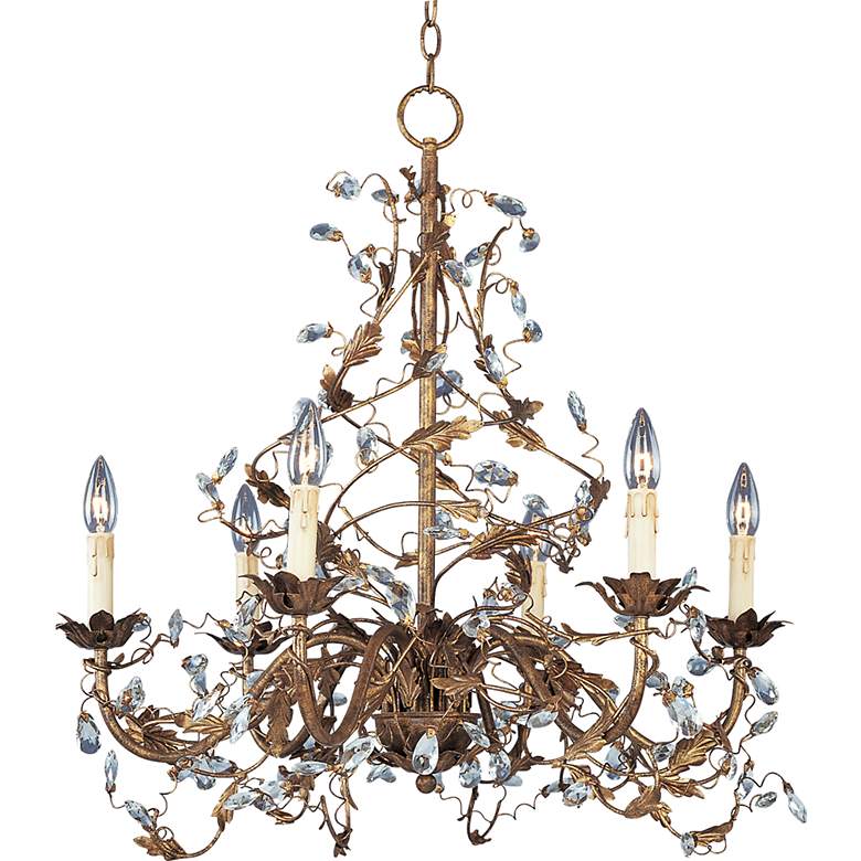 Image 4 Etruscan Gold Crystal Vine Six Light Chandelier more views