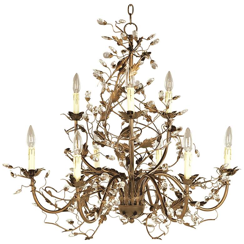 Image 3 Etruscan Gold Vine and Crystal Chandelier