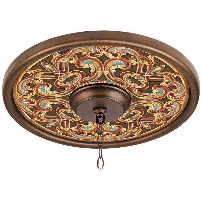 Image 1 Etruscan Scroll 16 inch Wide Bronze Finish Ceiling Medallion