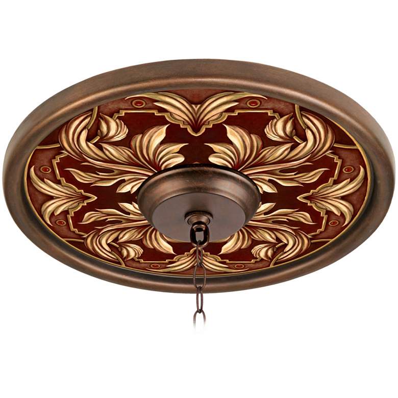 Image 1 Etruscan Wine 16 inch Wide Bronze Finish Ceiling Medallion
