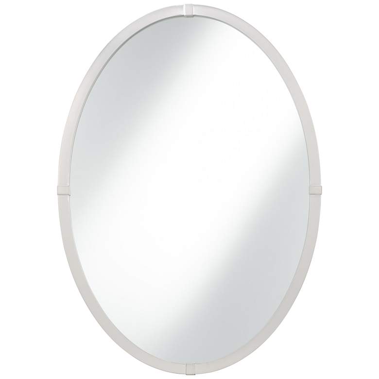Image 1 Etters Brushed Nickel 24 1/2 inchx34 inch Oval Wall Mirror