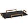 Ettore 24" Wide Gold Leaf and Black Modern Luxe Glass Tray