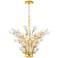 eTulip 5-Light Gold Leaf Chandelier with Clear Shade