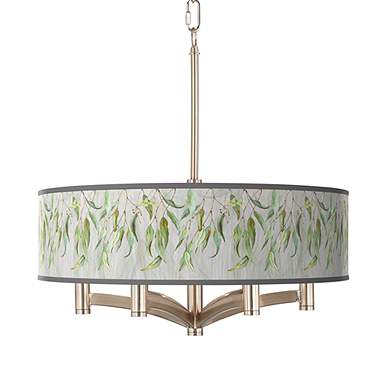 Eucalyptus Ava 6-Light Nickel Pendant Chandelier