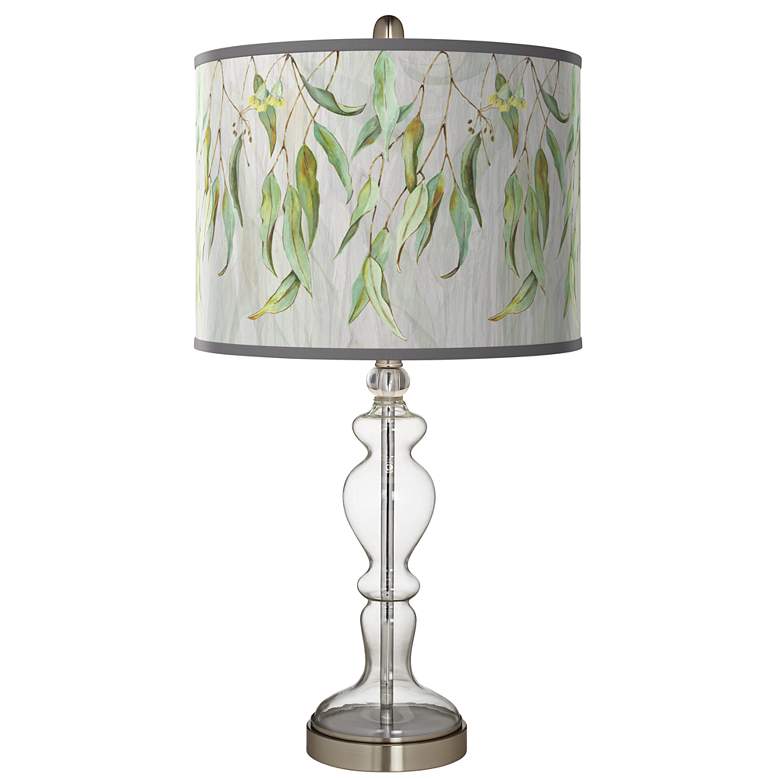 Image 1 Eucalyptus Giclee Apothecary Clear Glass Table Lamp
