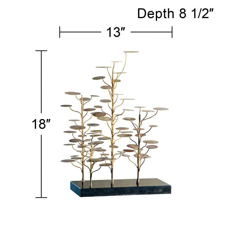Image 2 Eucalyptus Tree 18" High Gold and Black Modern Sculpture more views