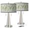 Eucalyptus Vicki Brushed Nickel USB Table Lamps Set of 2