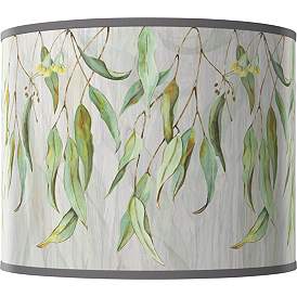 Image1 of Eucalyptus White Giclee Round Drum Lamp Shade 14x14x11 (Spider)