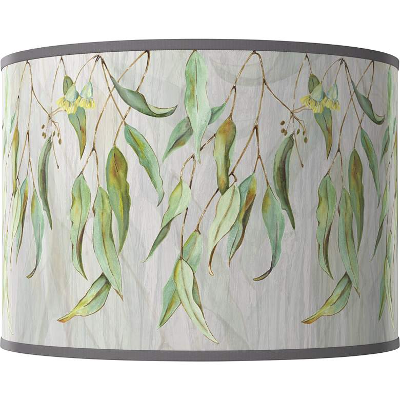 Image 1 Eucalyptus White Giclee Round Drum Lamp Shade 15.5x15.5x11 (Spider)