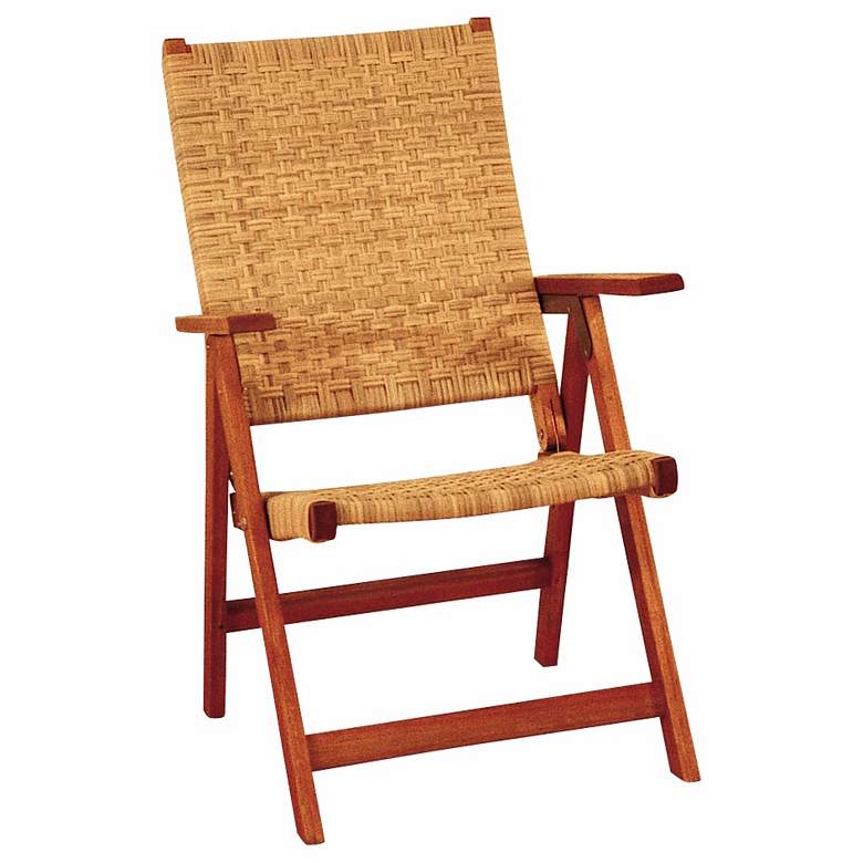 Image 1 Eucalyptus Woven Seat Outdoor Folding Chair