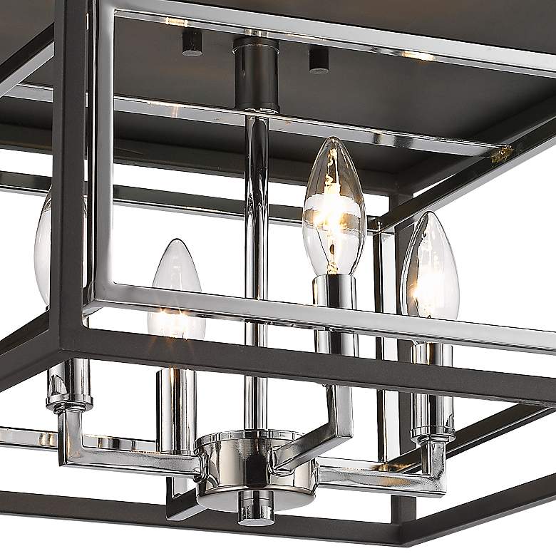 Image 2 Euclid 15" Wide Matte Black and Chrome 4-Light Ceiling Light more views