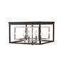 2_Euclid 15" Wide Matte Black and Chrome 4-Light Ceiling Light more views