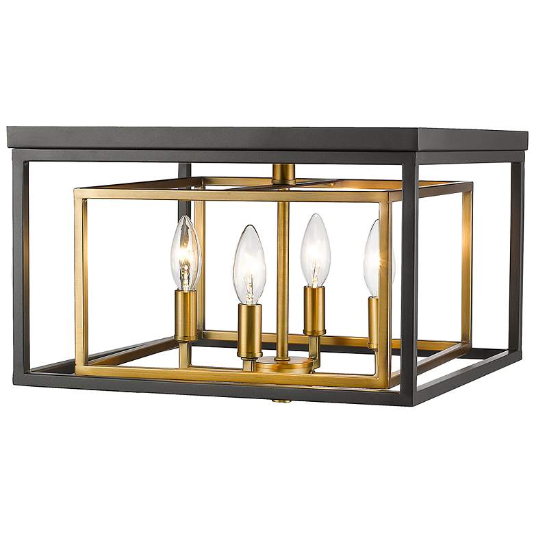 Image 5 Euclid 15" Wide Olde Brass and Bronze 4-Light Ceiling Light more views