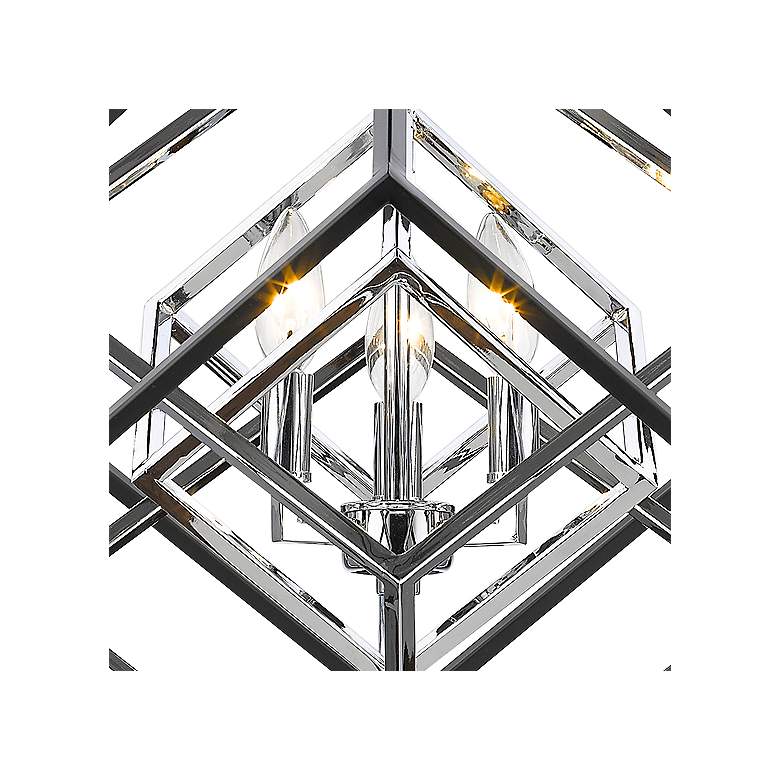 Image 3 Euclid 23 inch Wide Chrome and Matte Black 3-Light Chandelier more views