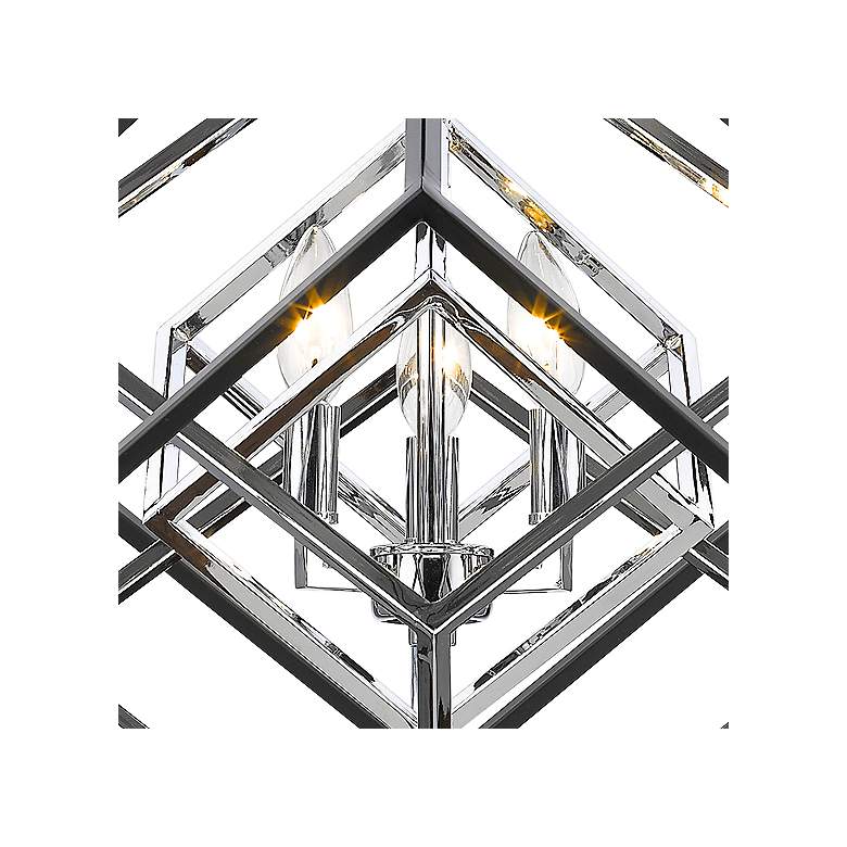 Image 3 Euclid 23" Wide Chrome and Matte Black 3-Light Chandelier more views