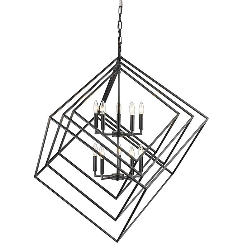 Image 3 Euclid 41 1/2" Wide Matte Black 10-Light Chandelier