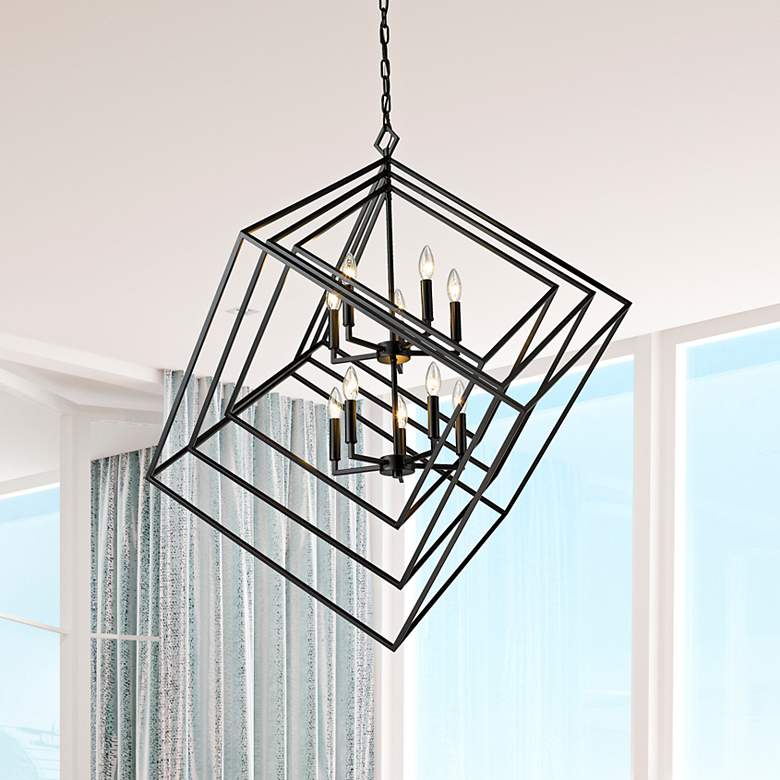 Image 2 Euclid 41 1/2" Wide Matte Black 10-Light Chandelier