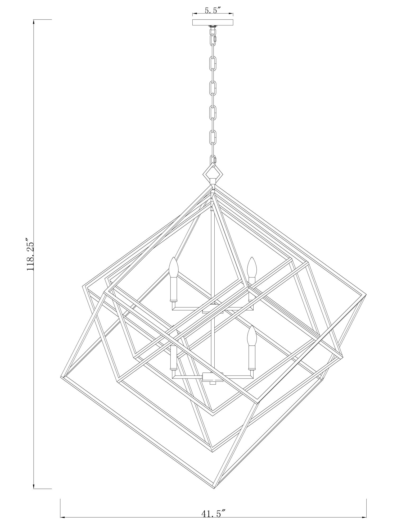 Euclid 41 1/2" Wide Matte Black 10-Light Chandelier in scene