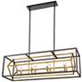 4_Euclid 44" Wide Bronze and Olde Brass 8-Light Linear Pendant more views