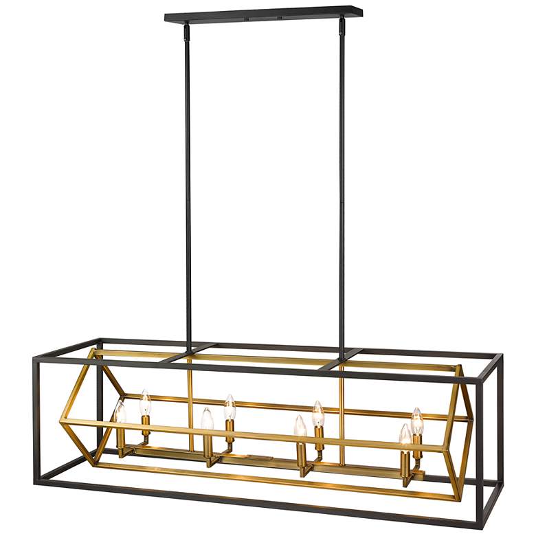 Image 6 Euclid 44" Wide Bronze and Olde Brass 8-Light Linear Pendant more views