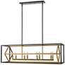 7_Euclid 44" Wide Bronze and Olde Brass 8-Light Linear Pendant more views
