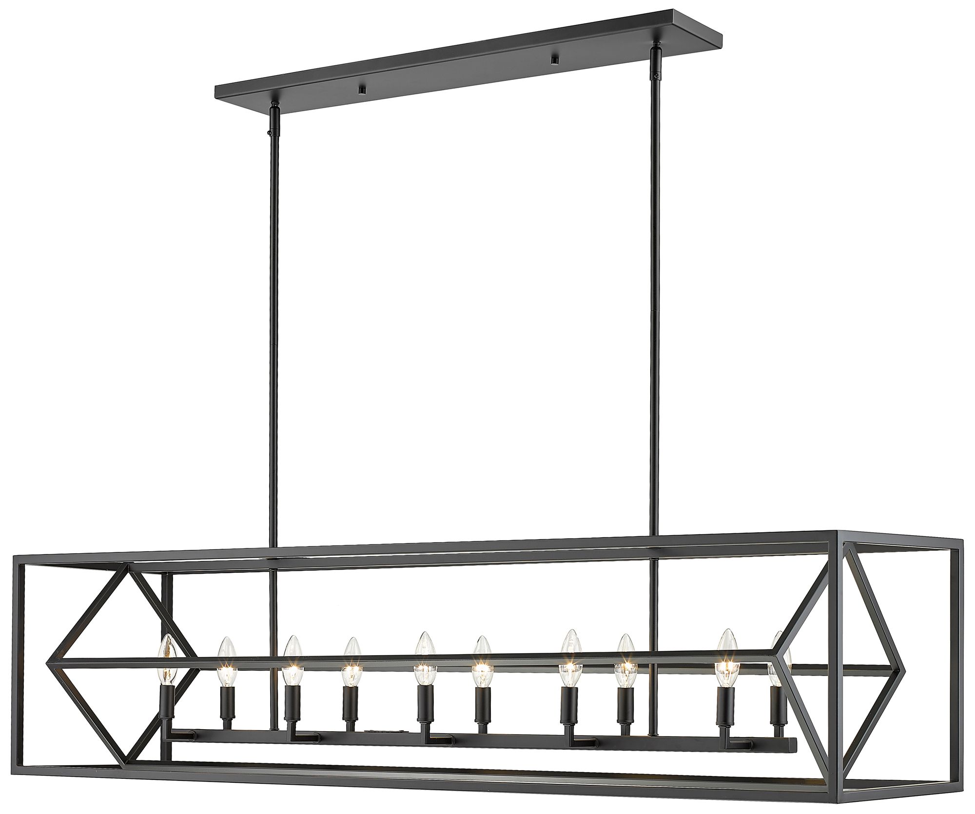 Euclid by Z-Lite Matte Black 10 Light Island Pendant