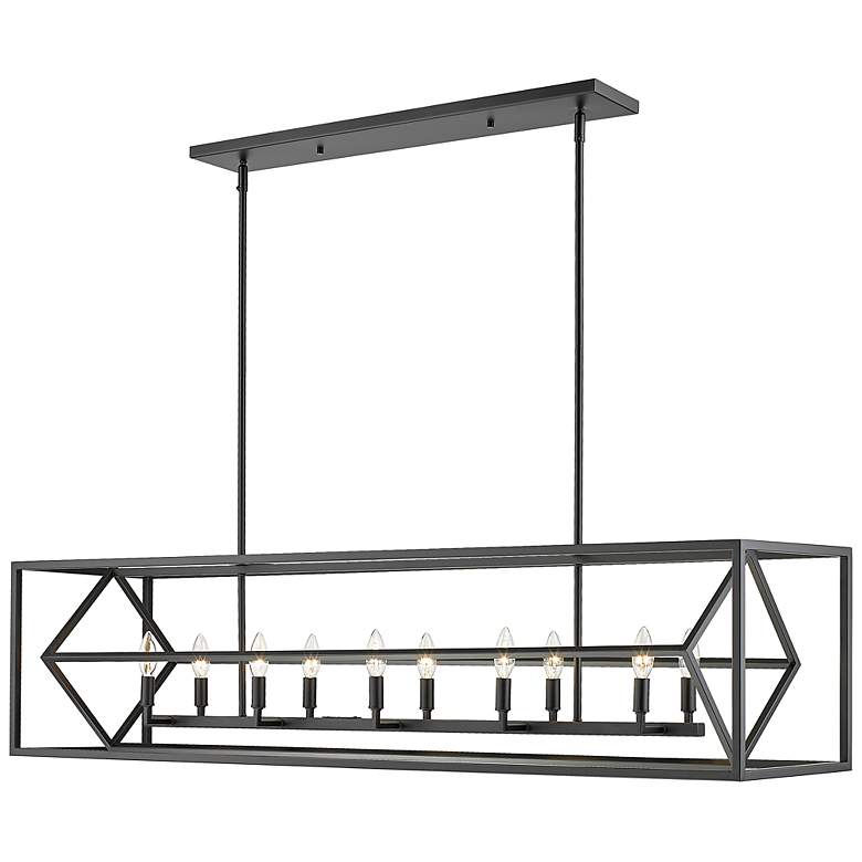 Image 2 Euclid by Z-Lite Matte Black 10 Light Island Pendant