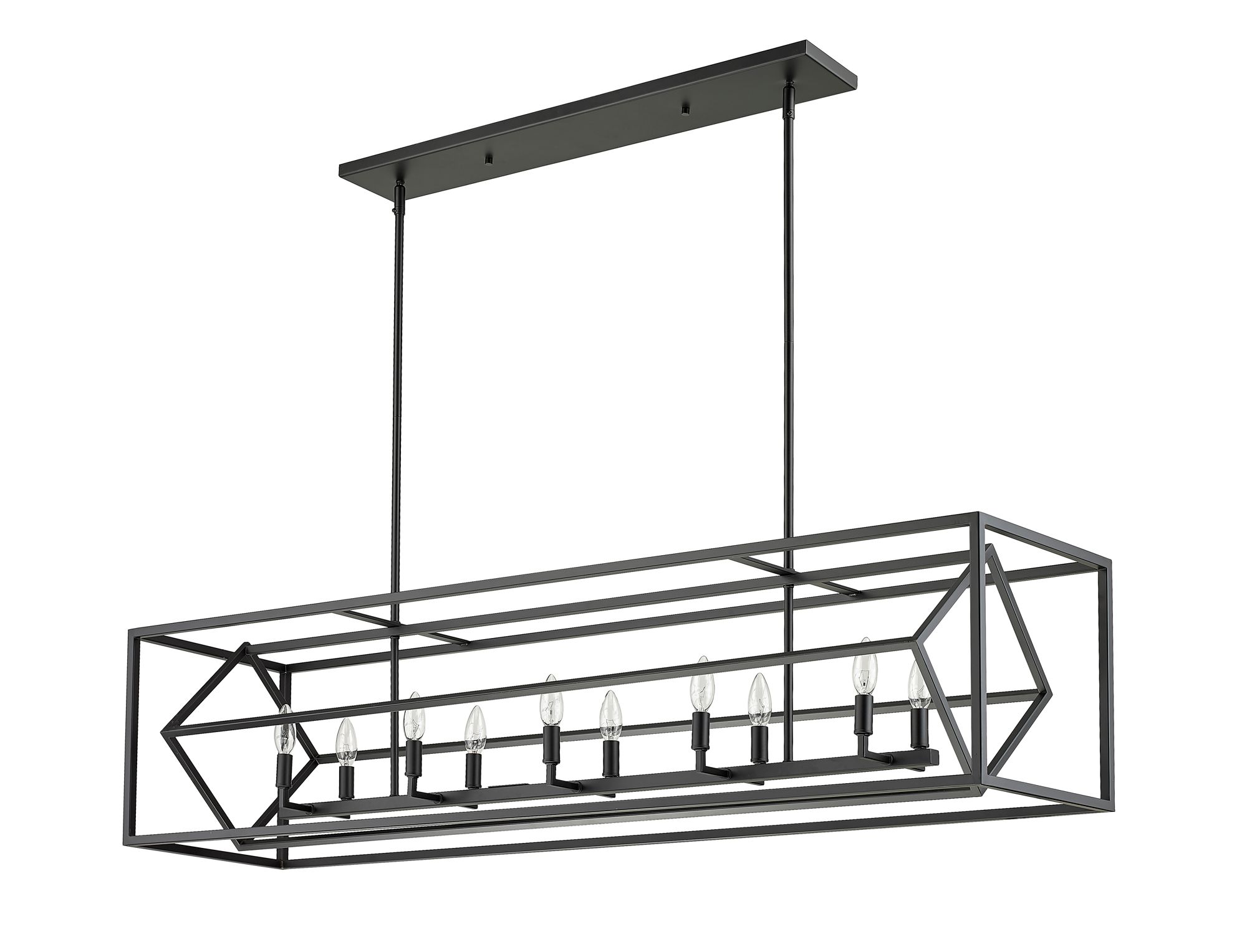 Euclid by Z-Lite Matte Black 10 Light Island Pendant