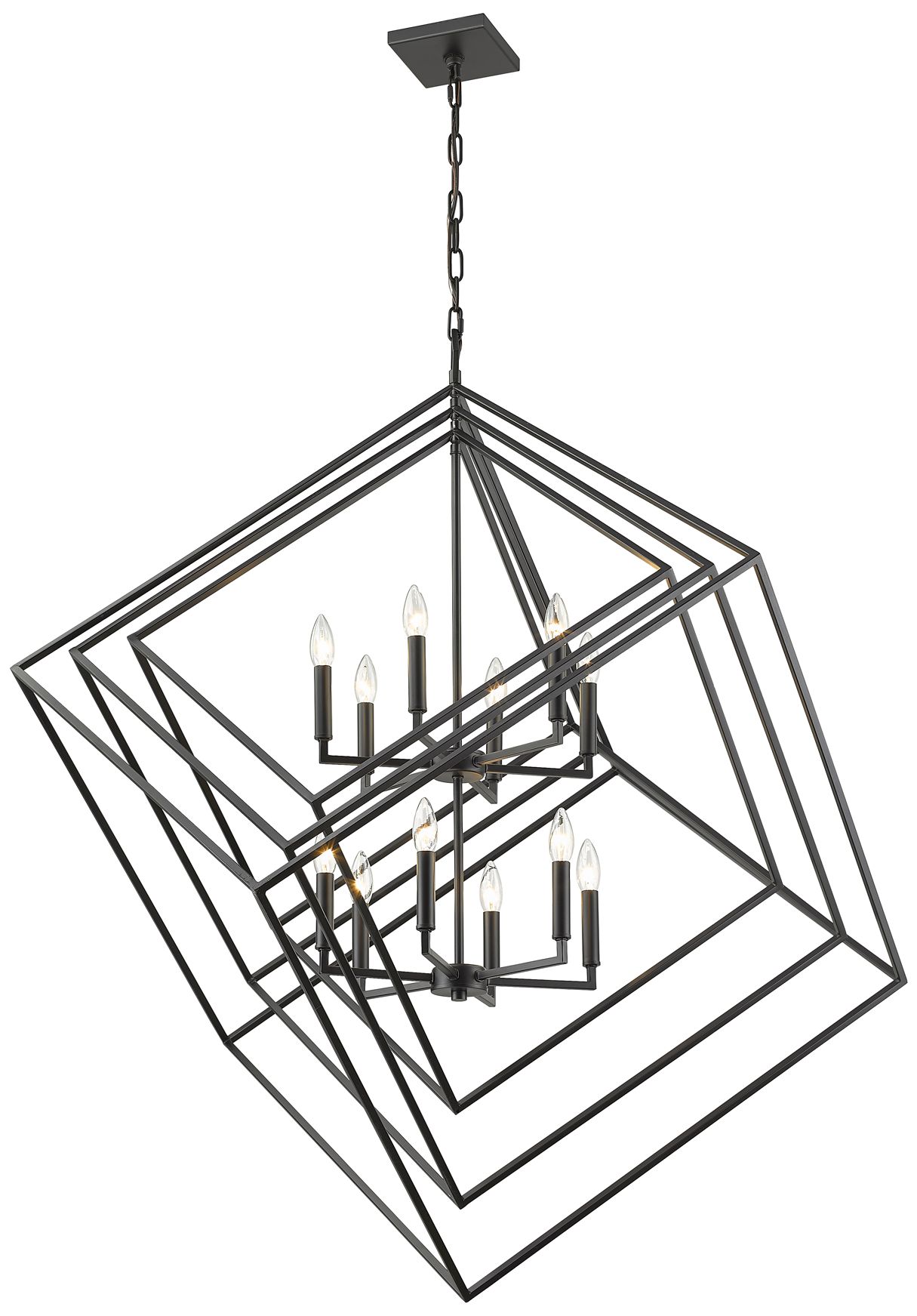 Image 4 Euclid by Z-Lite Matte Black 47.5 inch 12 Light Chandelier more views