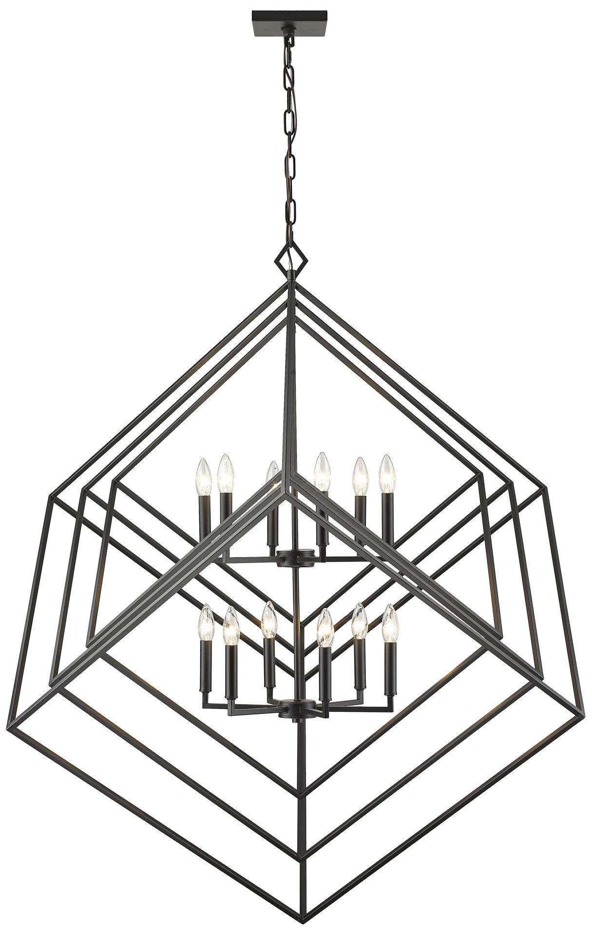 Image 5 Euclid by Z-Lite Matte Black 47.5 inch 12 Light Chandelier more views