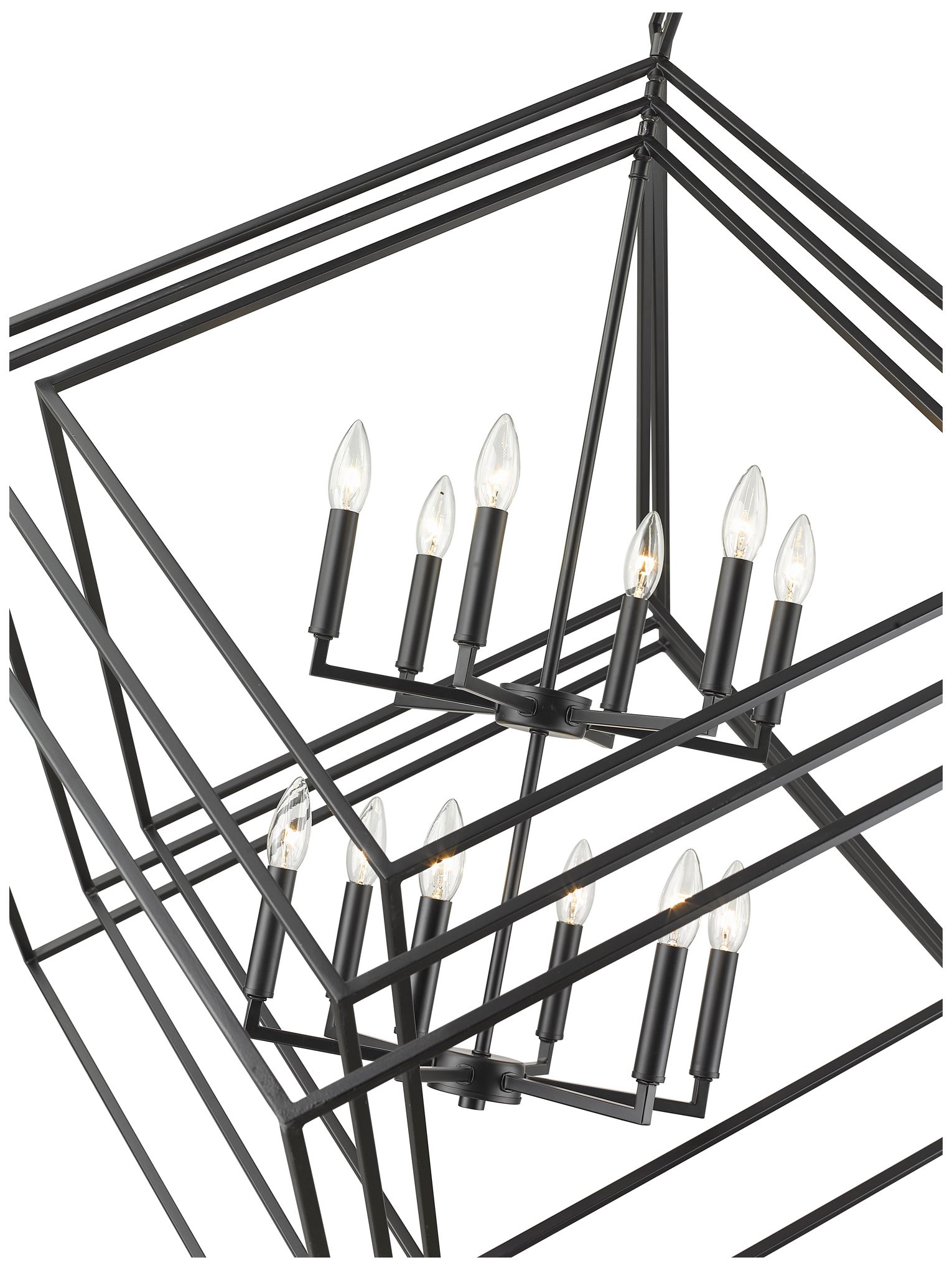 Image 6 Euclid by Z-Lite Matte Black 47.5 inch 12 Light Chandelier more views