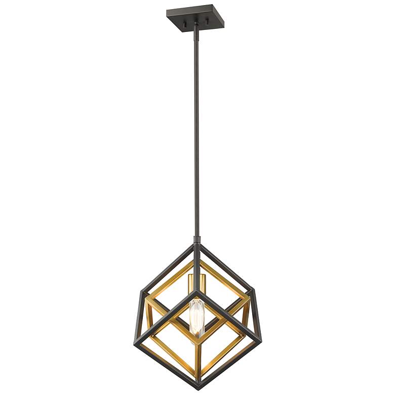 Image 2 Euclid by Z-Lite Olde Brass + Bronze 1 Light Mini Pendant