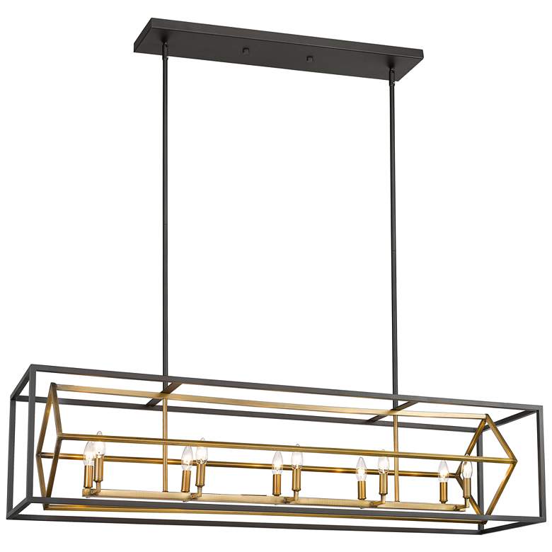 Image 1 Euclid by Z-Lite Olde Brass + Bronze 10 Light Island Pendant
