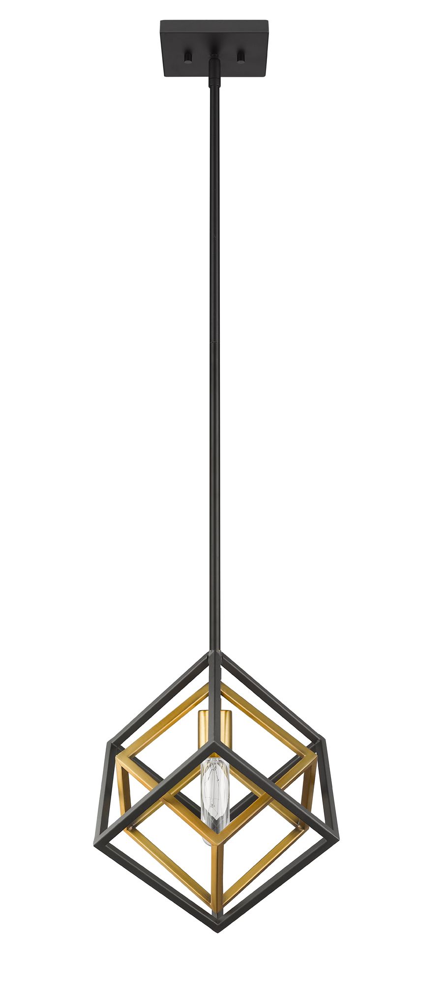 Euclid by Z-Lite Olde Brass + Bronze 12 inch 1 Light Mini Pendant