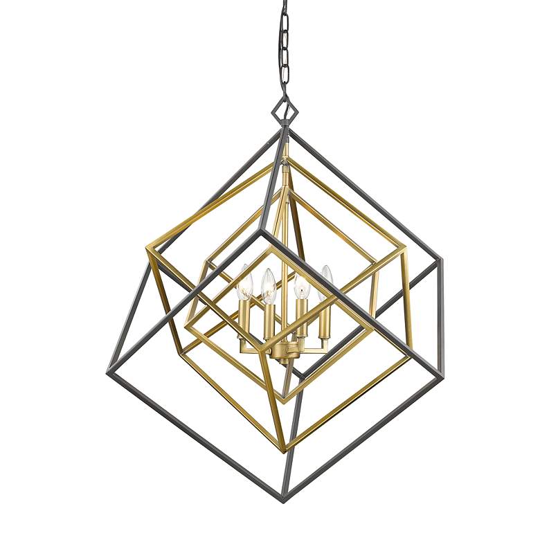 Image 2 Euclid by Z-Lite Olde Brass + Bronze 4 Light Chandelier more views