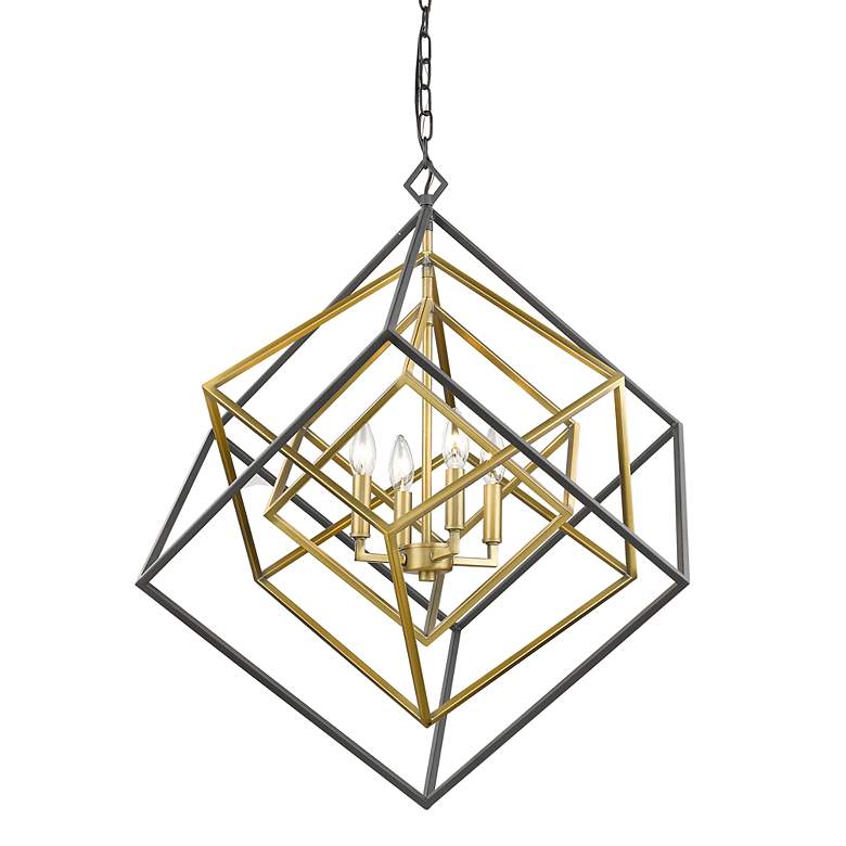 Image 3 Euclid by Z-Lite Olde Brass + Bronze 4 Light Chandelier more views