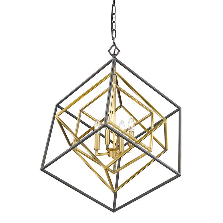 Image 4 Euclid by Z-Lite Olde Brass + Bronze 4 Light Chandelier more views