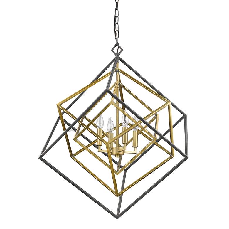Image 6 Euclid by Z-Lite Olde Brass + Bronze 4 Light Chandelier more views