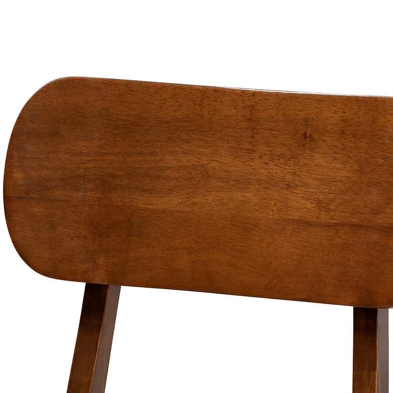 Image 3 Euclid Gray Fabric and Walnut Brown 5-Piece Dining Table Set more views