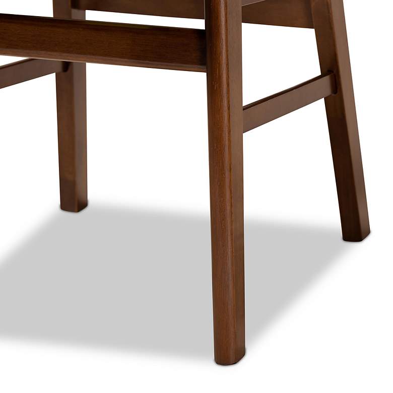 Image 4 Euclid Gray Fabric and Walnut Brown 5-Piece Dining Table Set more views