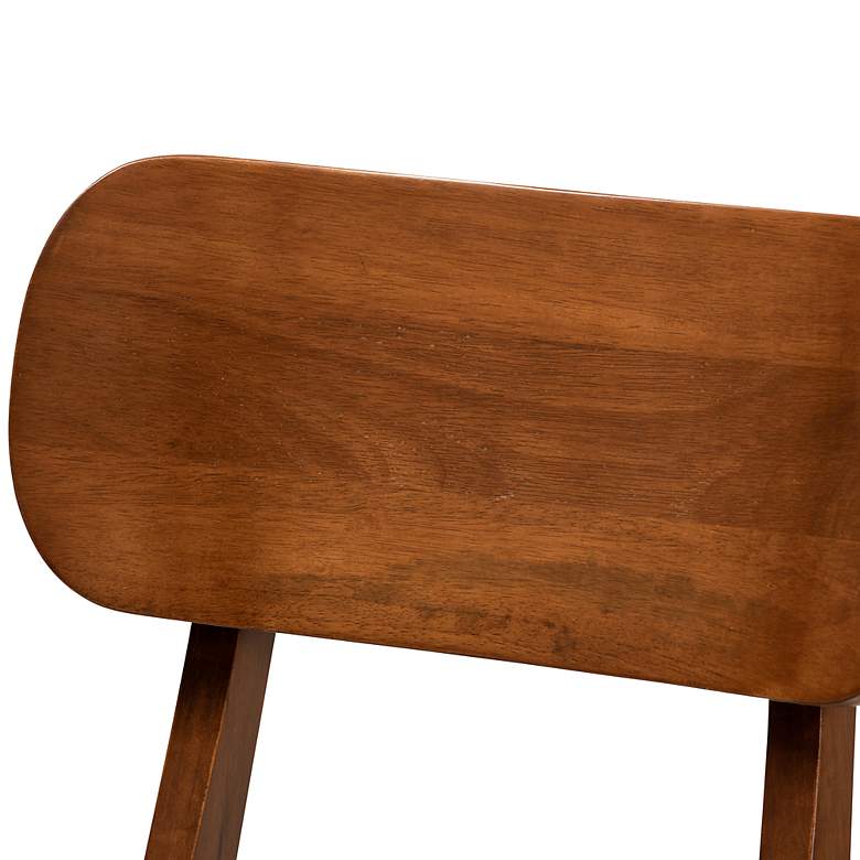 Image 3 Euclid Sand Fabric and Walnut Brown 5-Piece Dining Table Set more views