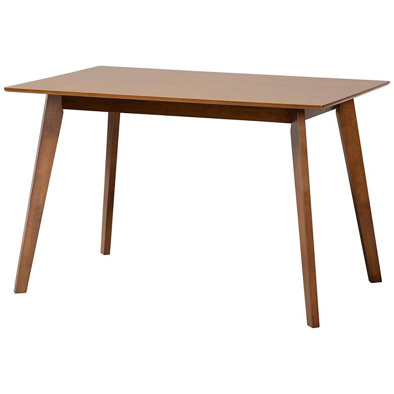 Image 7 Euclid Sand Fabric and Walnut Brown 5-Piece Dining Table Set more views