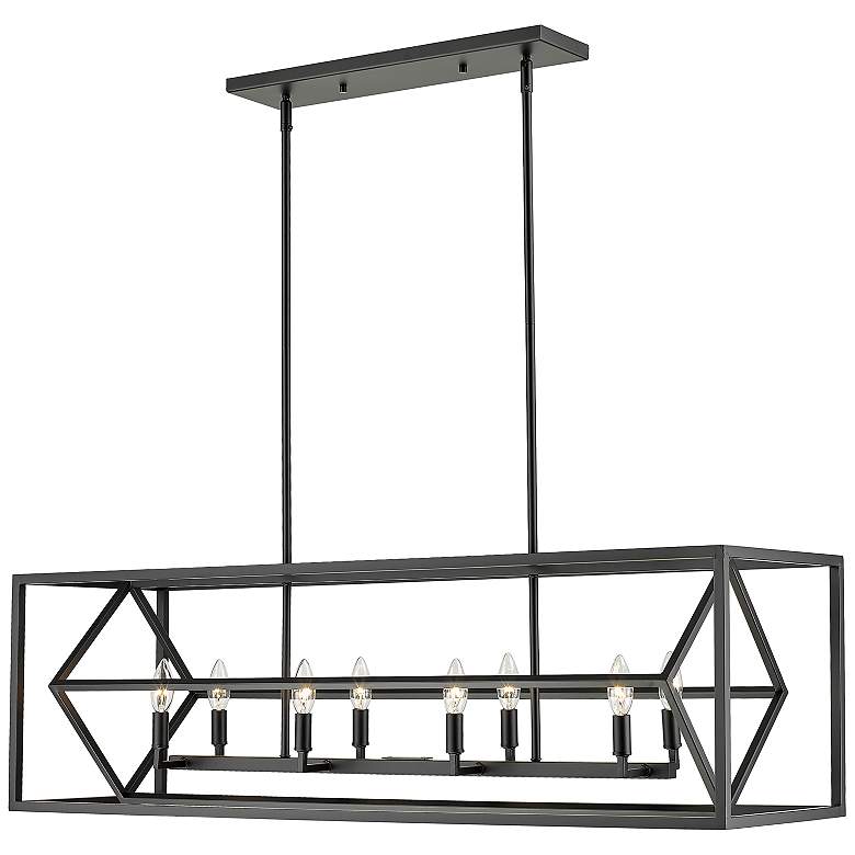 Image 2 Euclide 44" Wide Matte Black 8-Light Linear Chandelier